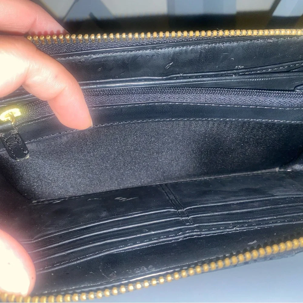 Coach Black Leather Wallet with Gold Logo - Picture 5 of 7